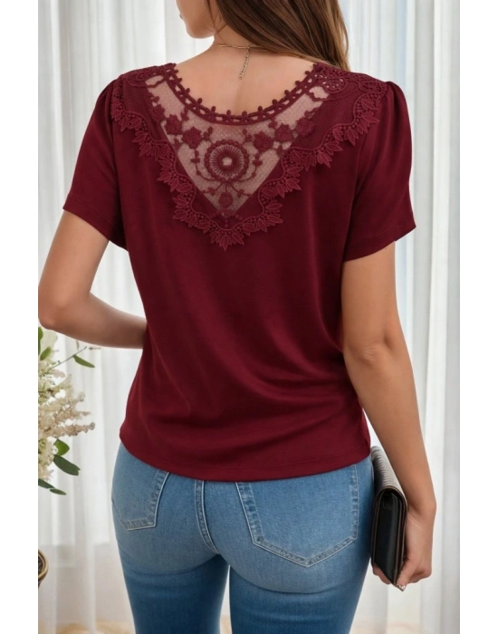 Kadın Kısa Kollu V Yakalı Viskon Bluz