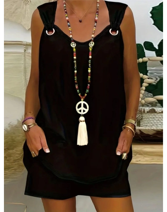 Kadın Kolsuz V Yaka Kuş Gözü Detay Bluz Short Aerobin Ikili Takım