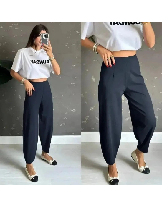 Kadın Krep Kumaş Balon Pantolon