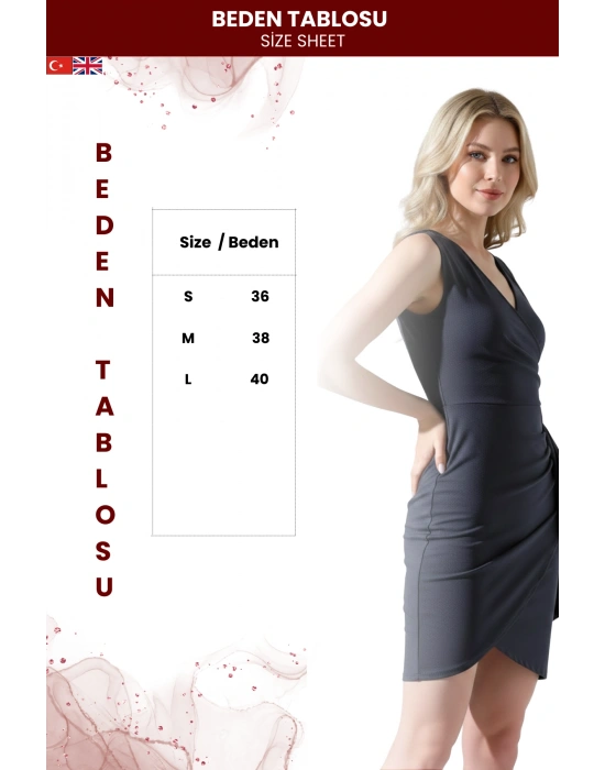 Kadın Krep Kumaş Kalın Askılı Volan Detay Mini Elbise