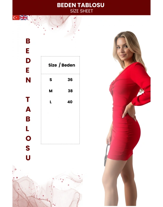 Kadın Krep Kumaş Önü Düğüm Detay Tek Kol Elbise