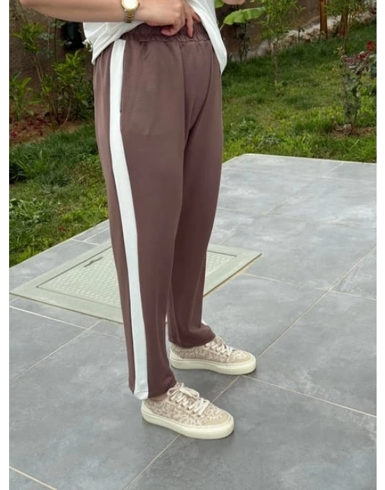 Kadın Modal Dokulu Kumaş Yanı şeritli Takım