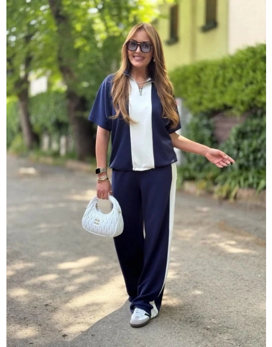 Kadın Modal Kumaş Yakası Fermuarlı şerit Detaylı Takım