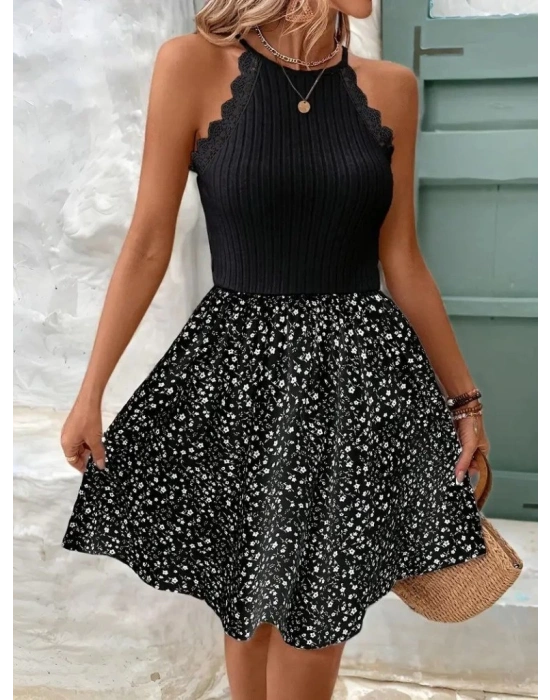 Kadın Omuzlardan Açık Reglan Kol Detaylı üst Fırfırlı Kaşkorse Alt Süprem Elbise