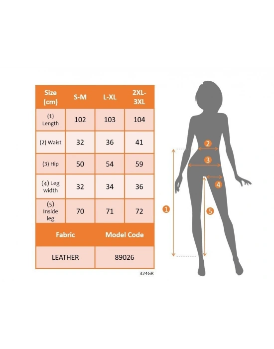 Kadın önden Fermuarlı Cepli Geniş Kesim Lame Deri Pantolon