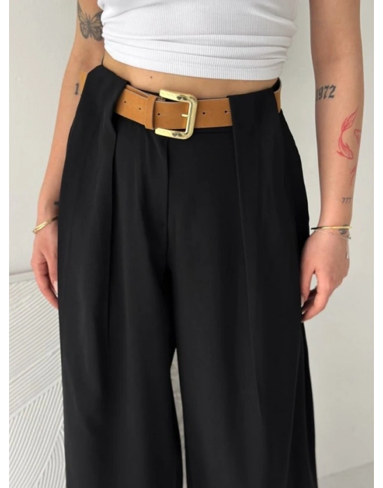 Kadın Pileli Kemerli Pantolon