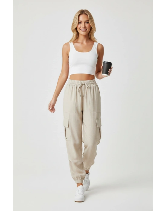 Kadın Puntolu Kargo Pantolon