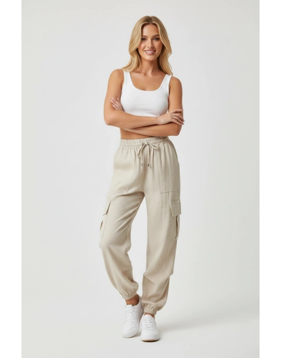 Kadın Puntolu Kargo Pantolon