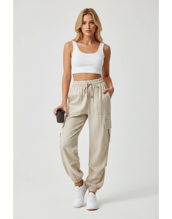 Kadın Puntolu Kargo Pantolon