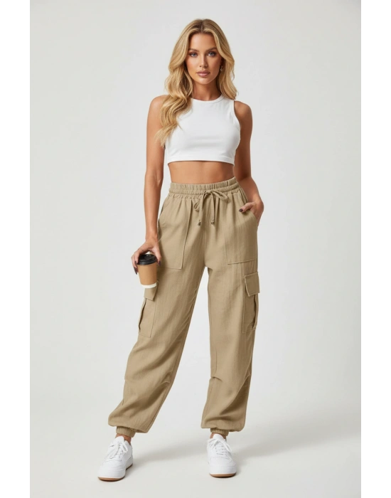 Kadın Puntolu Kargo Pantolon
