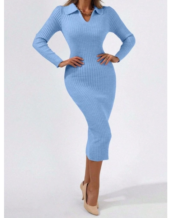 Kadın Siyah Triko Uzun Elbise