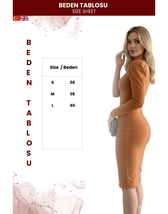 Kadın Tek Kol Midi Boy Krep Kumaş Elbise