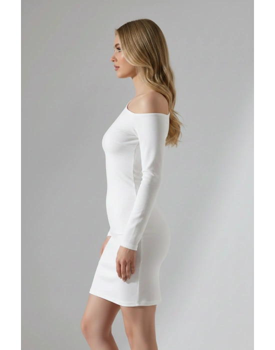 Kadın Tek Omuz Asimetrik Kesim Bodycon Elbise
