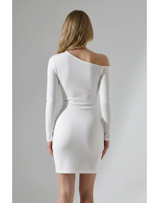 Kadın Tek Omuz Asimetrik Kesim Bodycon Elbise