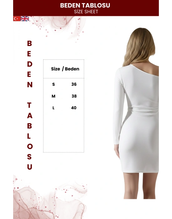 Kadın Tek Omuz Asimetrik Kesim Bodycon Elbise