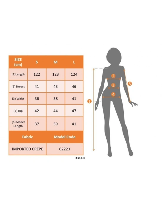 Kadın Truvakar Kollu Bisiklet Yaka Kemersiz Yırtmaç Detaylı Uzun Ithal Krep Elbise