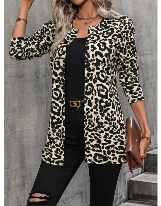 Kadın Uzun Kollu Alın Omuz önü Açık şardonlu Dalgıç Ceket