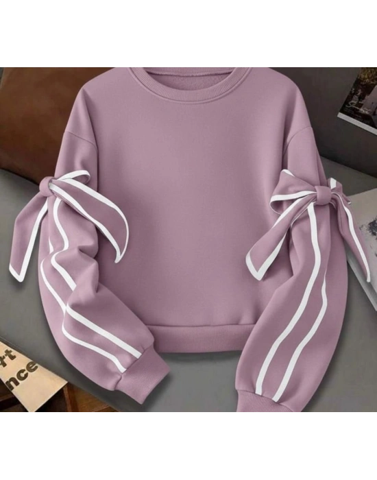 Kadın Uzun Kollu Ara Biye Ve Fiyonk Detay Bluz