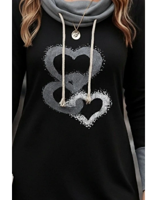 Kadın Uzun Kollu Balıkçı Yaka Bağcıklı Iki Iplik Elbise