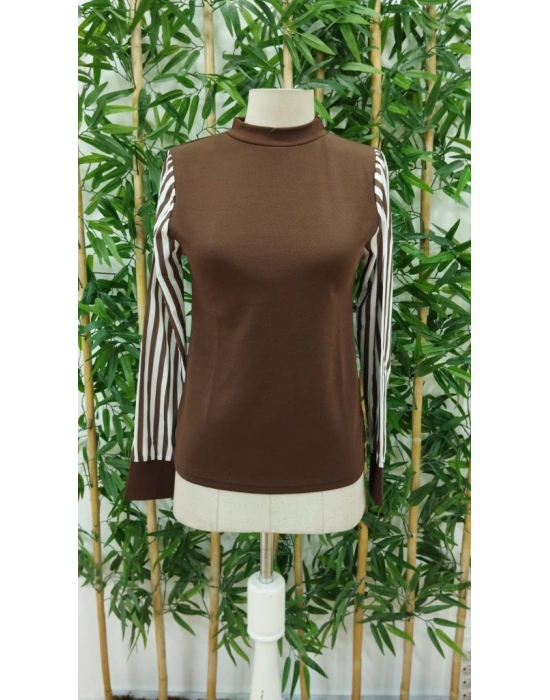 Kadın Uzun Kollu Balıkçı Yaka Bürümcük Bluz