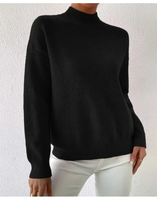 Kadın Uzun Kollu Balıkçı Yaka Triko Bluz