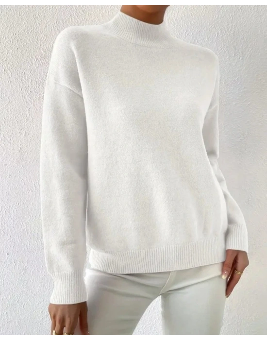 Kadın Uzun Kollu Balıkçı Yaka Triko Bluz