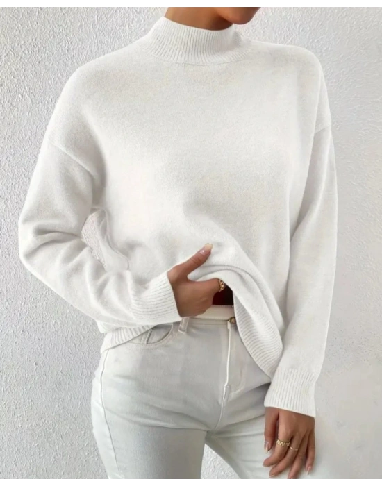 Kadın Uzun Kollu Balıkçı Yaka Triko Bluz