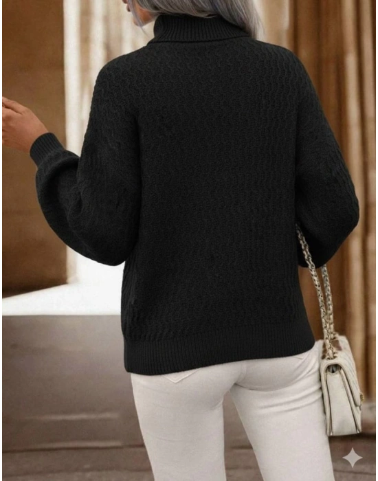 Kadın Uzun Kollu Balıkçı Yaka Triko Bluz