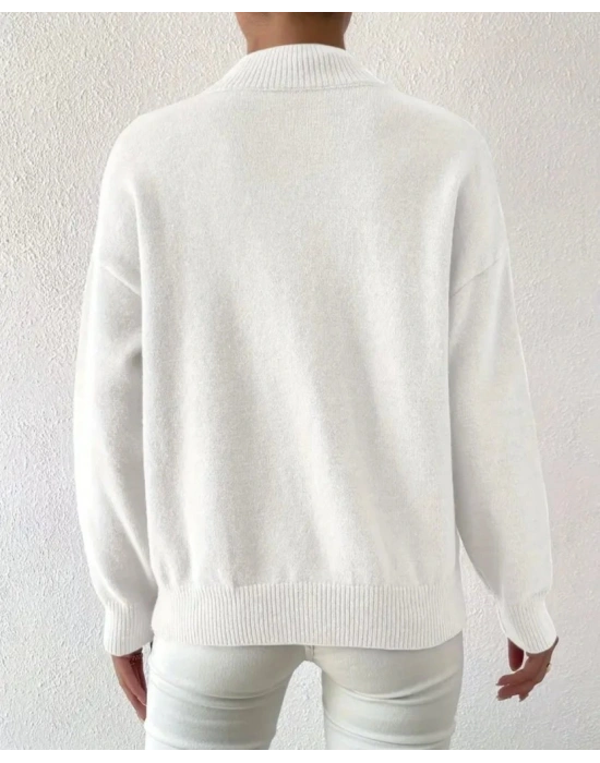 Kadın Uzun Kollu Balıkçı Yaka Triko Bluz