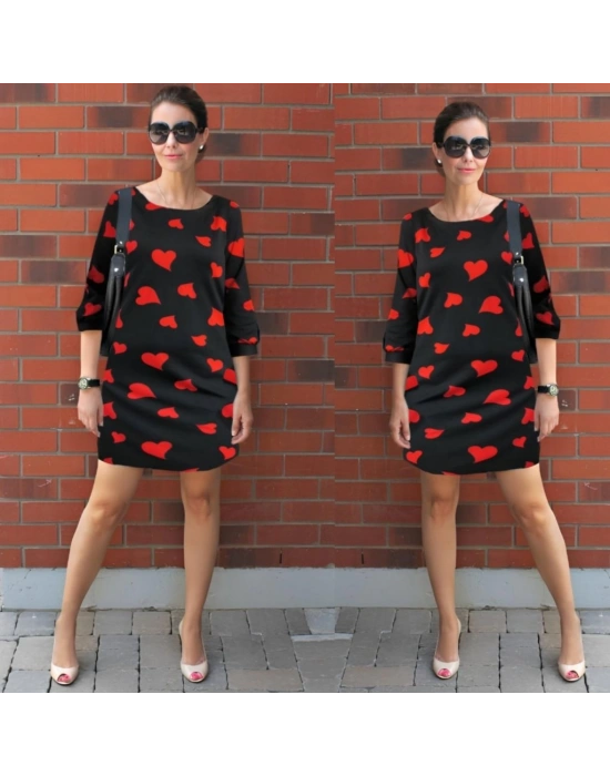 Kadın Uzun Kollu Bisiklet Yaka Dalgıç Mini Boy Elbise