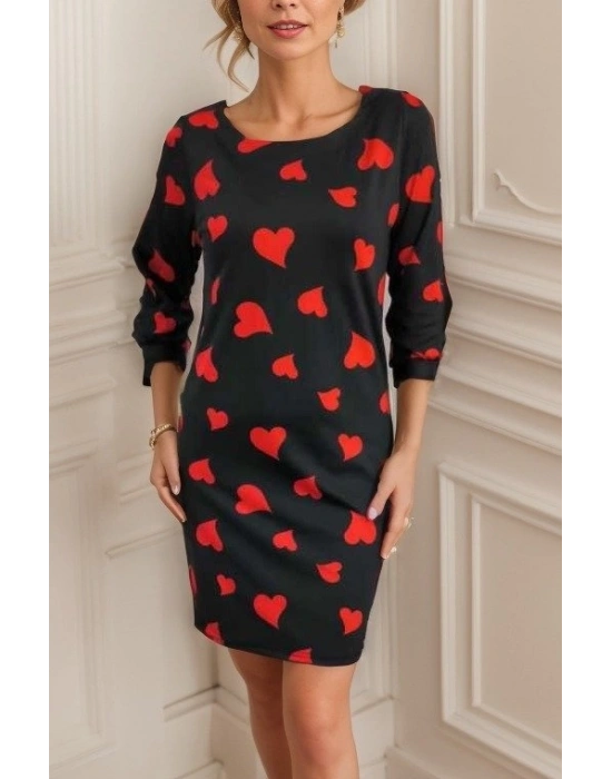 Kadın Uzun Kollu Bisiklet Yaka Dalgıç Mini Boy Elbise