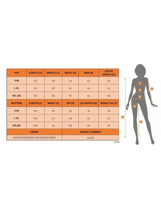 Kadın Uzun Kollu Bisiklet Yaka Desenli Iki Iplik Bluz Ve Viskon Iki Iplik Pantolon Ikili Takım