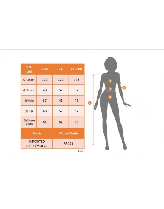 Kadın Uzun Kollu Bisiklet Yaka Ithal Krep Bluz Alt Desenli Modal Midi Elbise