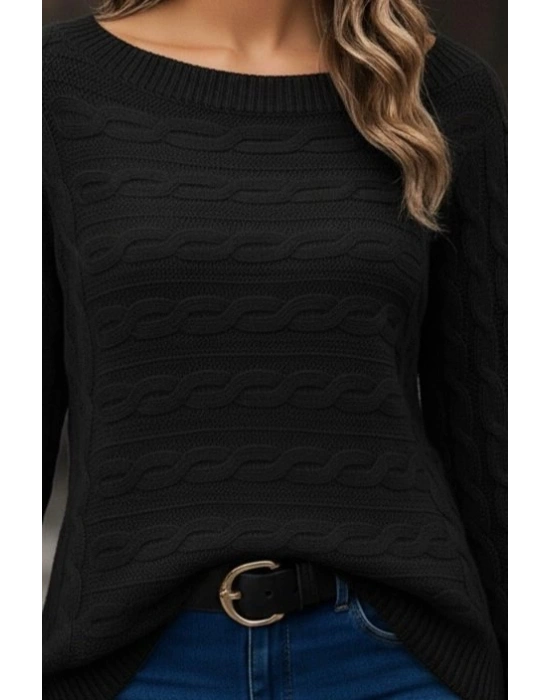 Kadın Uzun Kollu Bisiklet Yaka Pileli Ithal Krep Bluz