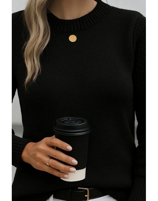 Kadın Uzun Kollu Bisiklet Yaka Triko Bluz