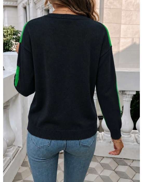Kadın Uzun Kollu Bisiklet Yaka Triko Bluz