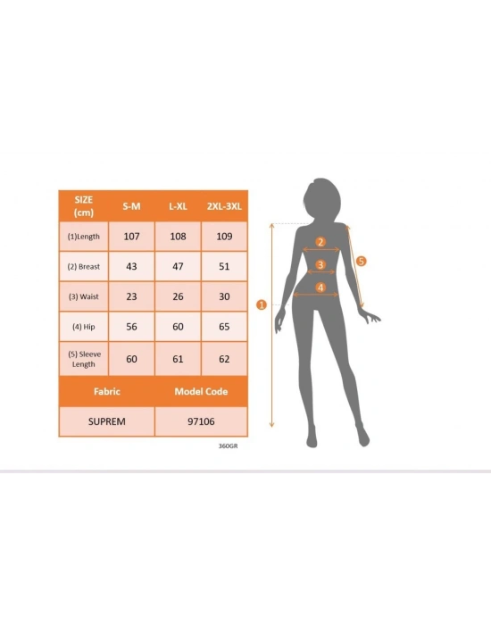Kadın Uzun Kollu Bot Yaka Beli Lastikli Midi Süprem Elbise