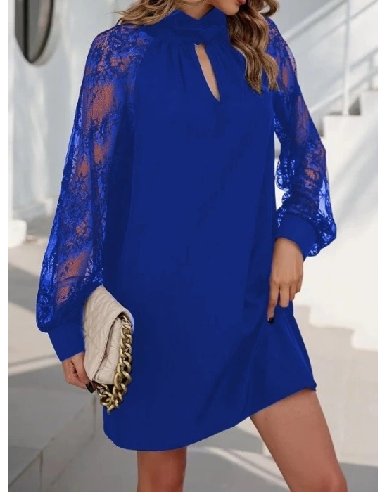 Kadın Uzun Kollu Damla Detaylı Sandy Mini Elbise