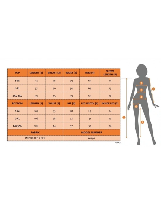 Kadın Uzun Kollu Göğüs Dekolteli Ithal Krep Bluz Ve Pantolon Ikili Takım