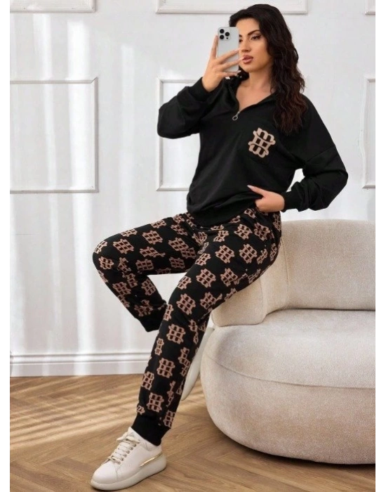 Kadın Uzun Kollu Iki Iplik Kumaş Fermuar Ve Cep Detay Kapüşonlu Ikili Takım