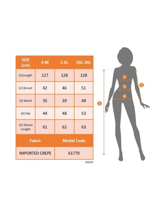 Kadın Uzun Kollu Kalp Yakalı Asimetrik Kesim Detaylı Ithal Krep Uzun Elbise