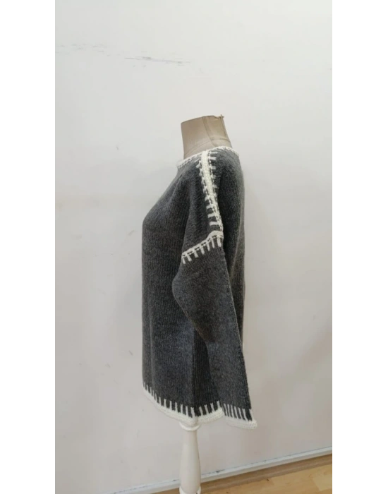 Kadın Uzun Kollu Kayık Yaka Triko Bluz