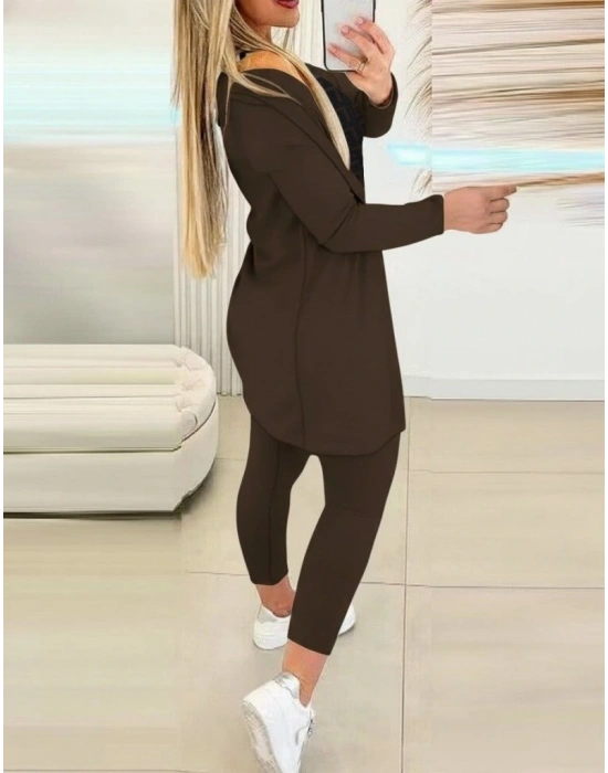 Kadın Uzun Kollu Krep üçlü Takım