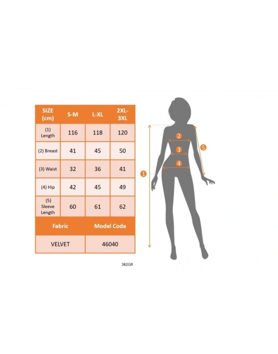 Kadın Uzun Kollu Kruvaze Yaka Belden Büzgü Detay Midi Kadife Elbise