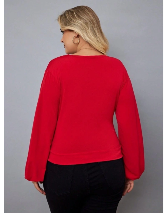 Kadın Uzun Kollu Kruvaze Yaka Sandy Bluz