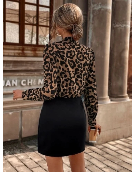 Kadın Uzun Kollu Kruvaze Yakalı üst Dalgıç Alt Ithal Krep Mini Elbise