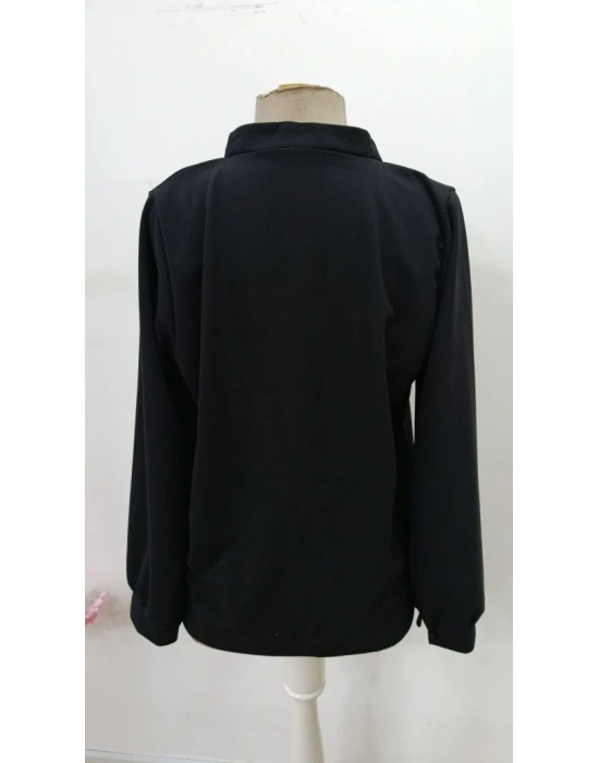 Kadın Uzun Kollu önden Düğmeli Hakim Yaka Ithal Krep Bluz