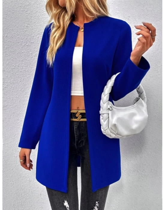 Kadın Uzun Kollu önü Açık Uzun Modal Ceket