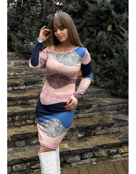 Kadın Uzun Kollu Tek Omuzu Askı Toka Detaylı Kısa Dalgıç Elbise