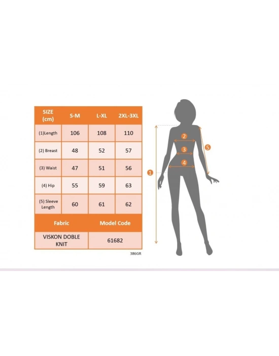Kadın Uzun Kollu V Ribana Yakalı Yanlardan Yırtmaçlı Midi Viskon Iki Iplik Elbise